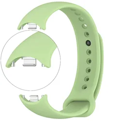 Breathable Silicone Strap: Soft Replacement Wristband - Mi Band 9 (Matcha Color)