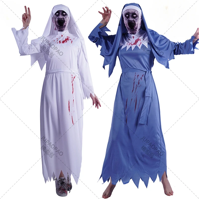 

2023Halloween Adult Women's Scary Blood Stained Zombie Sister Party Costume Big Girl Ghost Day Zombie Sister Costume JUPAOPAO