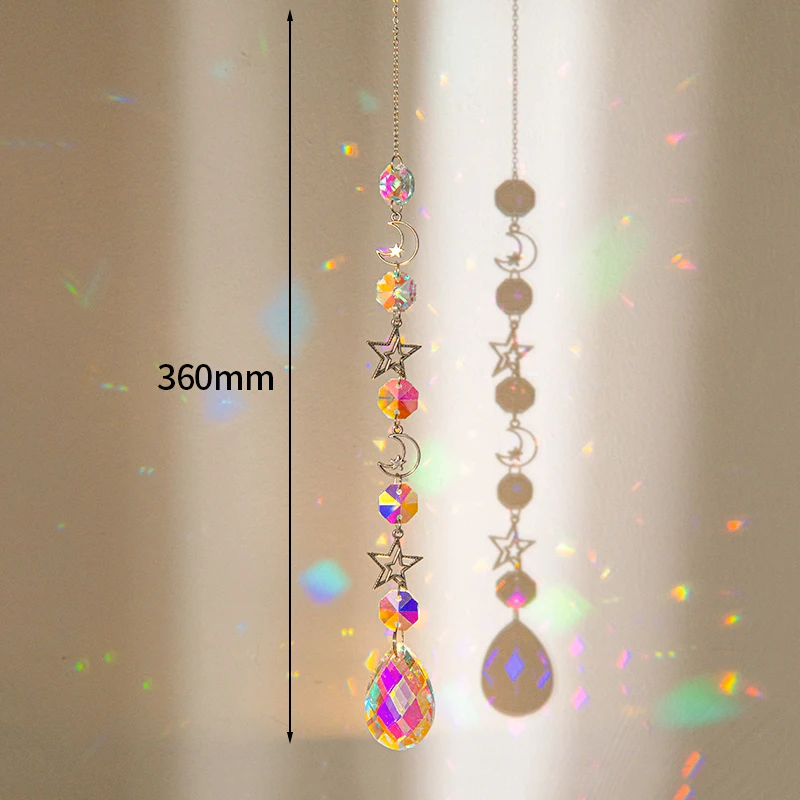Crystal Suncatcher Light Catcher Heart Crystal Pendant Window Wind Chime Rainbow Chaser Hanging Drop Home Windchime Garden Decor