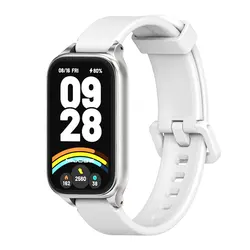 Metal Wristband Bracelet - Stainless Steel Strap for Redmi Band 2 (Silicone White)