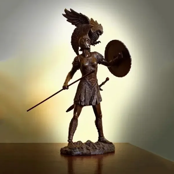 Greek Goddess of War and Wisdom Athena 12 Height Figurine in Bronze Finish