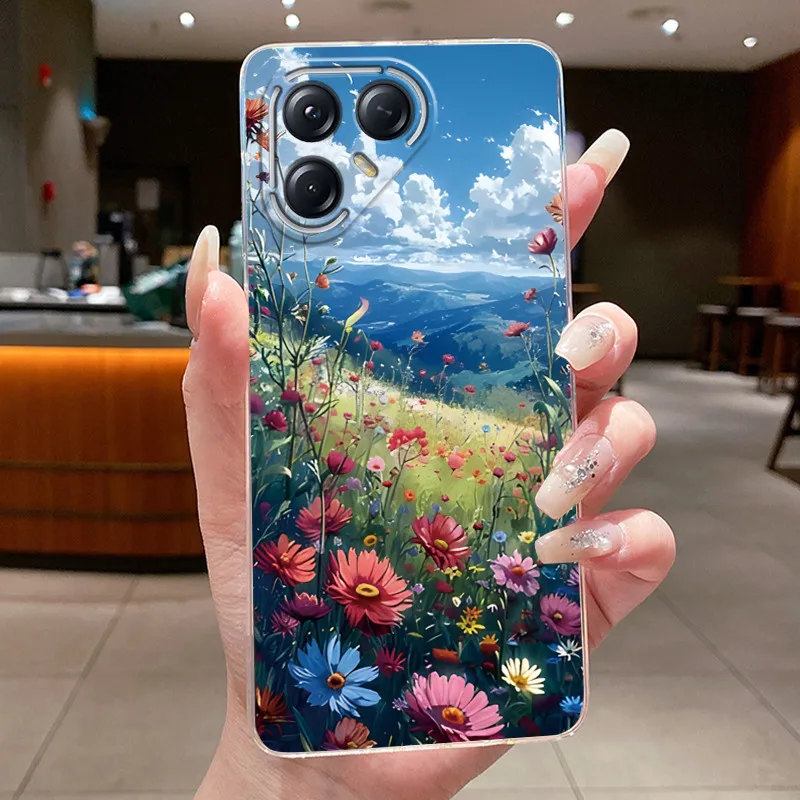 Aesthetic Luxury Soft Silicone Transparent TPU Phone Case Back Cover