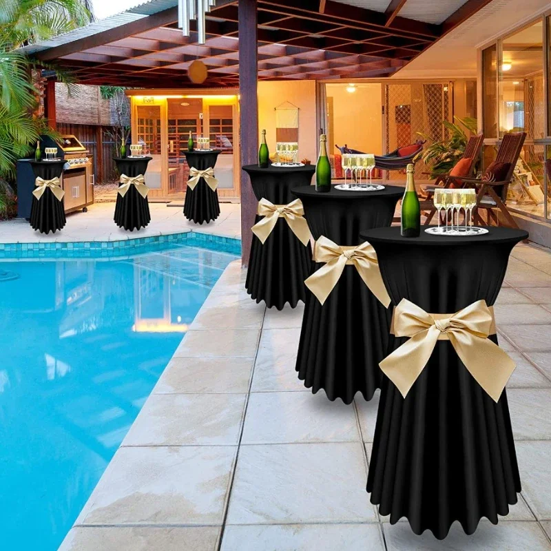 Elastic Jellyfish Table Skirt for Hotel Round Cocktail Outdoor Home Wedding Party Birthday Party Home Decor Xmas Table Cloth