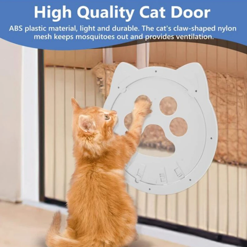 Pet Screen Door Magnetic Self-Closing Small Dogs and Cats Door with Locking Function for Screen Door, Window and Porch