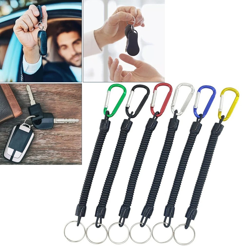 Lanyards Spring Elastic Rope Security Gear Tool Anti-lost Phone Keychain Lanyards Spring Elastic Rope Security Gear Tool Anti-lost Phone Keychain