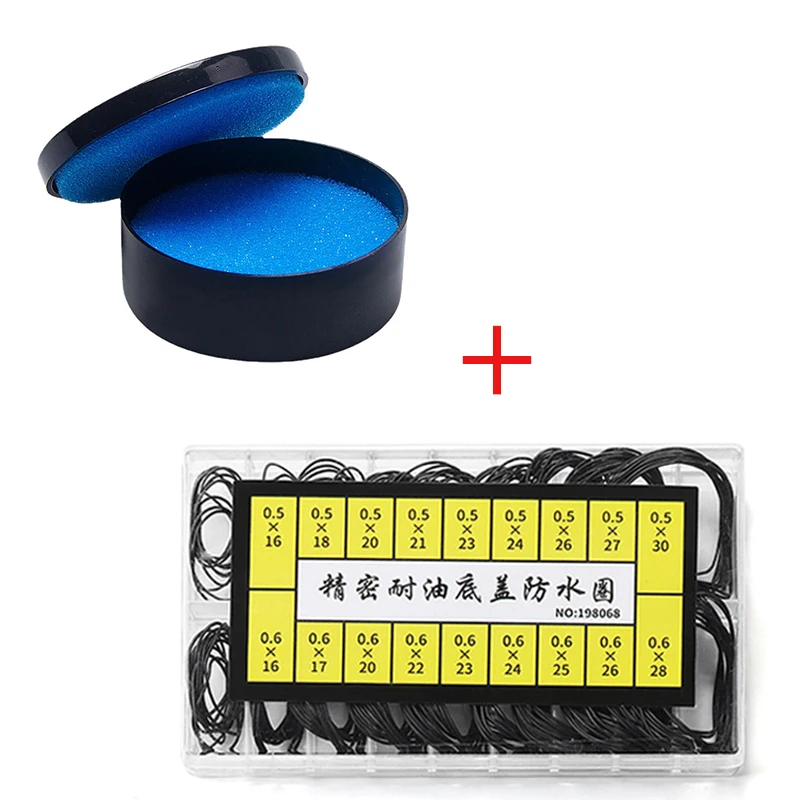 Watch Back Case Rubber O-Ring Gasket Seal Kit 200Pcs 0.5mm 0.6mm