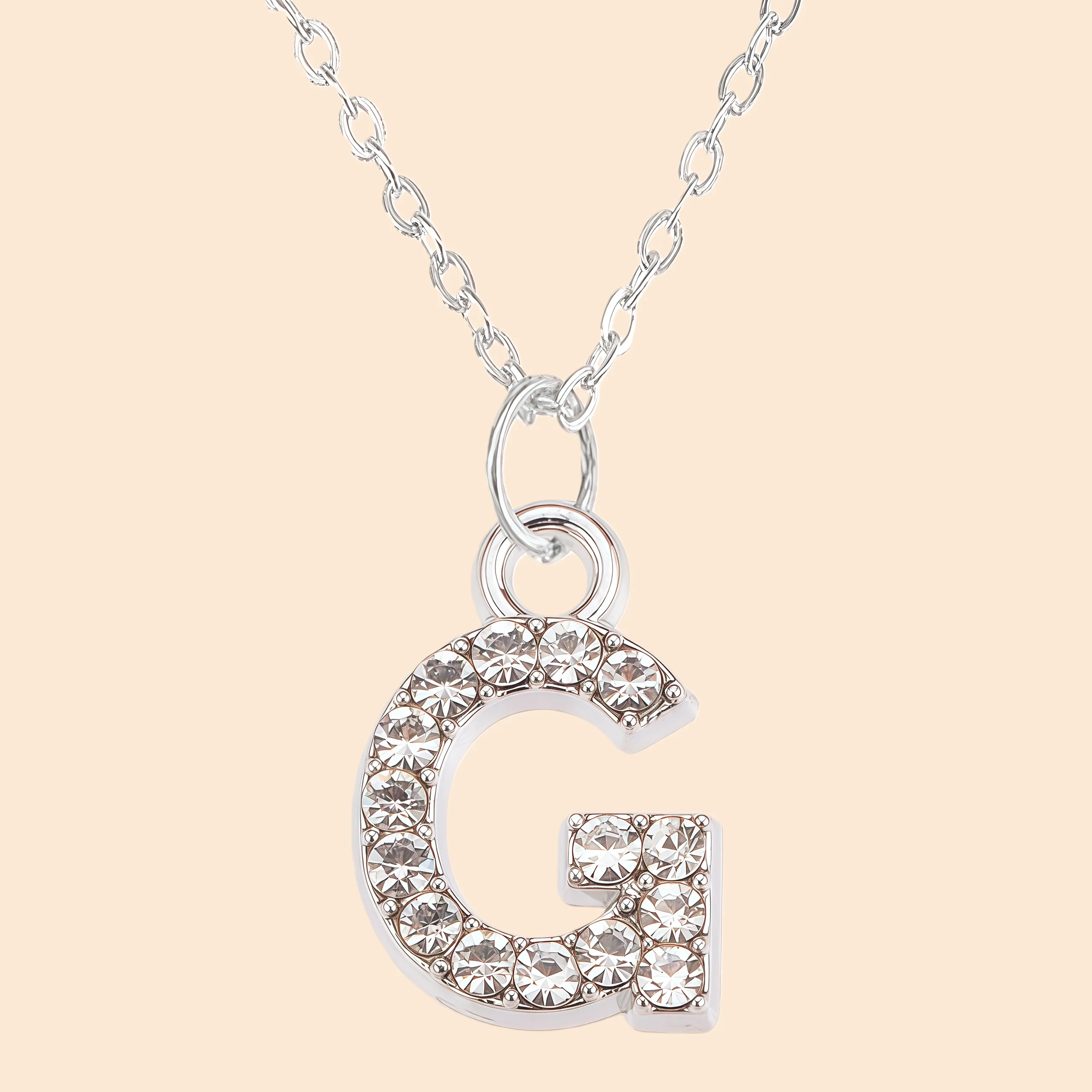 Glänzende Zirkon-Halskette mit Buchstaben-Anhänger, A-Z, 26 Initialen, Alphabet, Name, Schlüsselbeinkette für Frauen, Valentinstag, Party, Schmuck, Geschenk – Detail 9