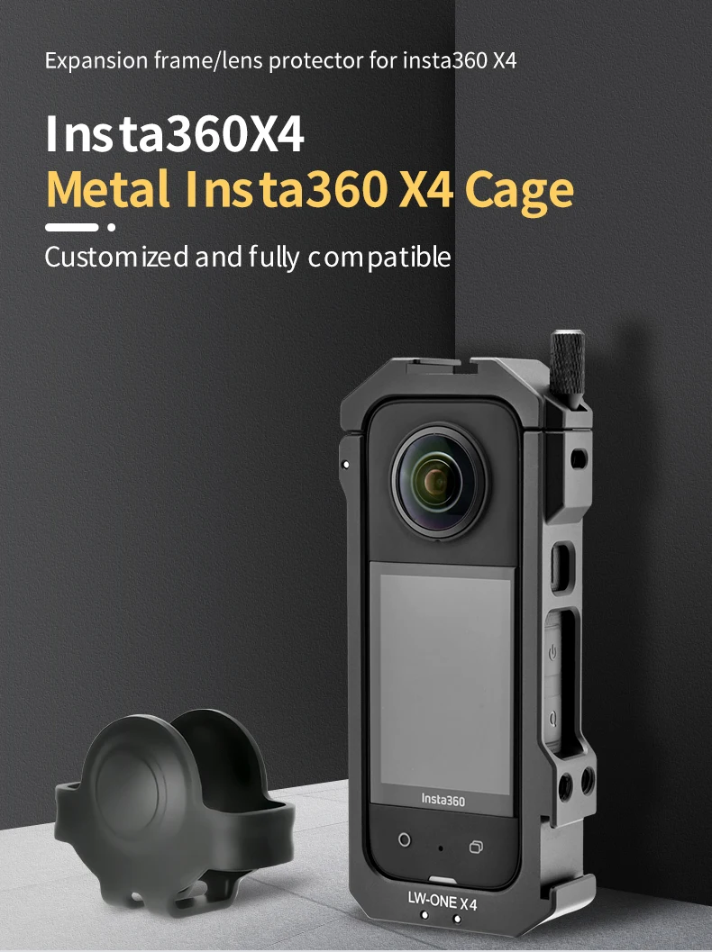 Yelangu metalls chutz käfig für insta360 x4 action kamera zubehör mit kalter schuh halterung und objektivs chutz hülle – Detail 1