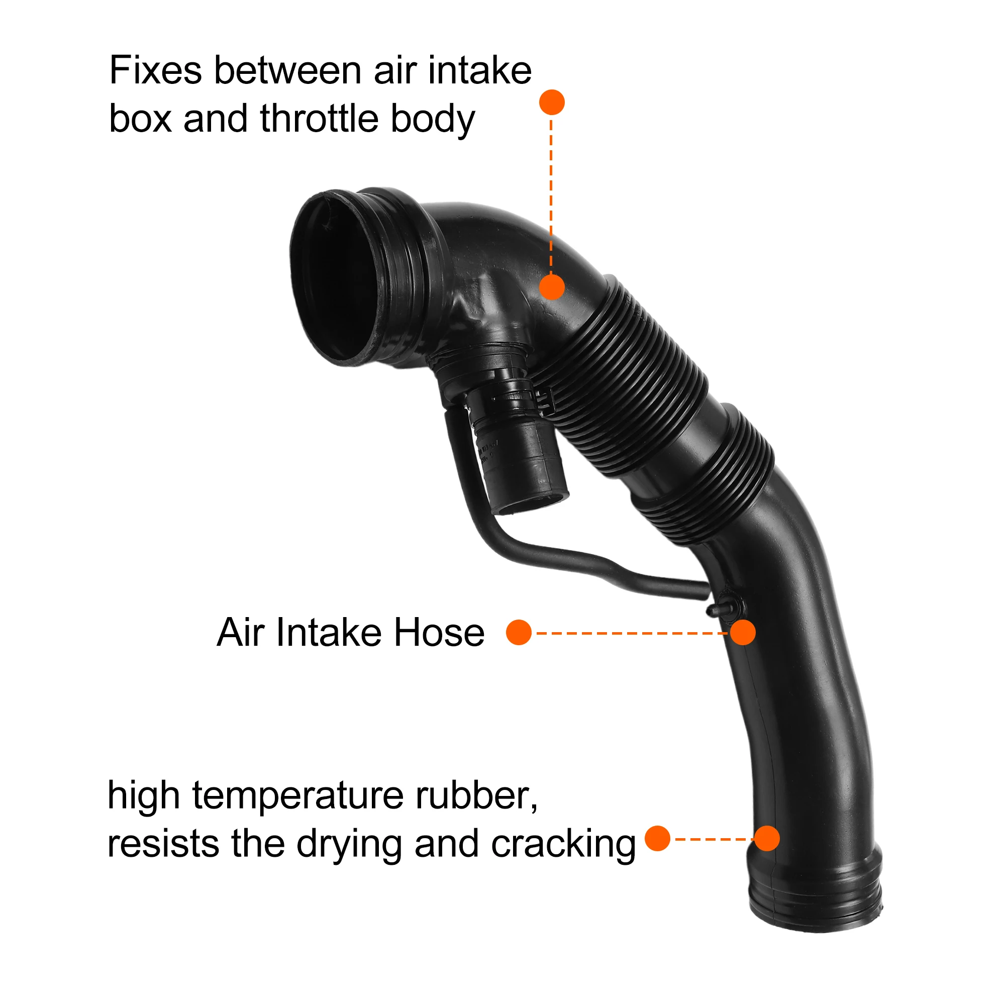 Engine Air Intake Hose Air Filter Pipe Tube Fit for Audi A3 8P1 1.6 2003-2012 for VW CADDY III 2004-2015 1K0129684AE air intake kit,air filter intake pipe