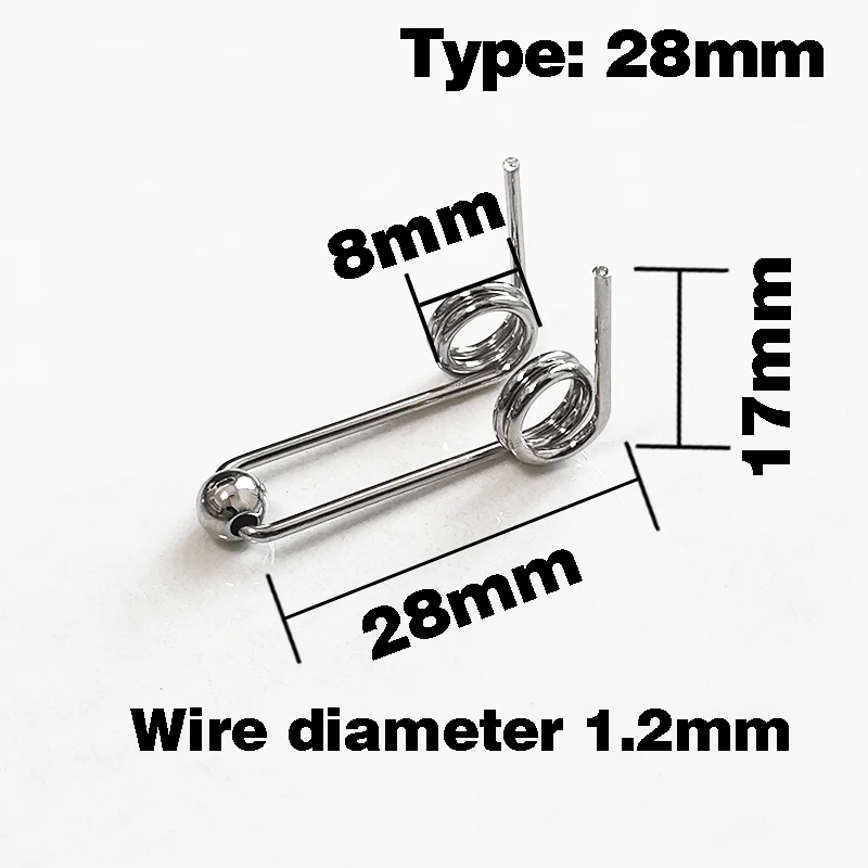 컬링 다리미 교체 부품, 파손된 이중 리턴 비틀림 용수철, 와이어 직경 1.2mm, 4 개