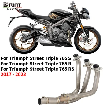 Slip On For Triumph Street Triple 765 S R RS 2017-2023 Motorcycle Exhaust Escape Moto Front Link Pipe Connect Original Muffler