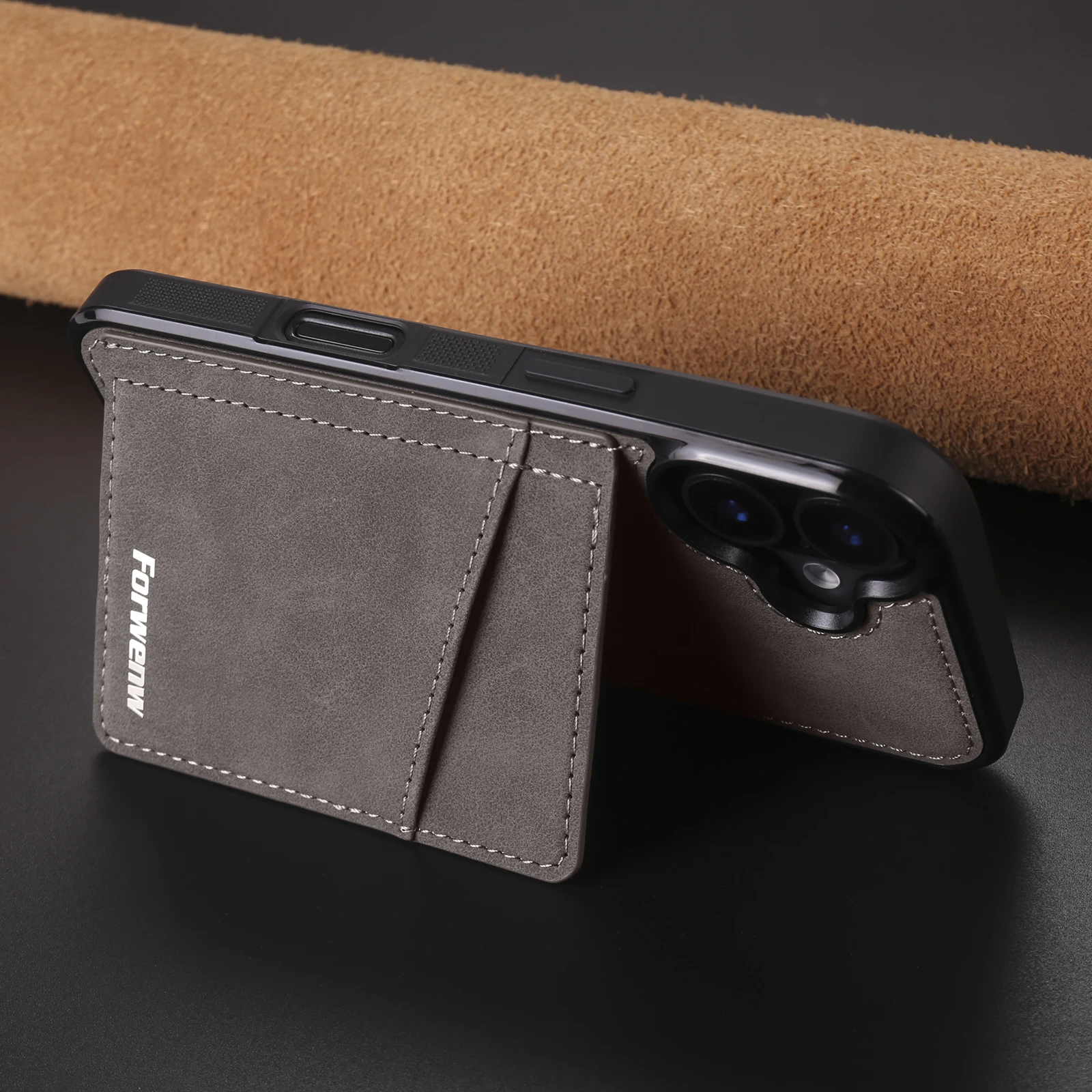 Flip-Ledertasche für Apple IPhone 16 17 Air 16E 15 14 13 12 11 Pro Max Plus Mini, integrierte magnetische Brieftasche, Kartenhalter-Abdeckung – Detail 23