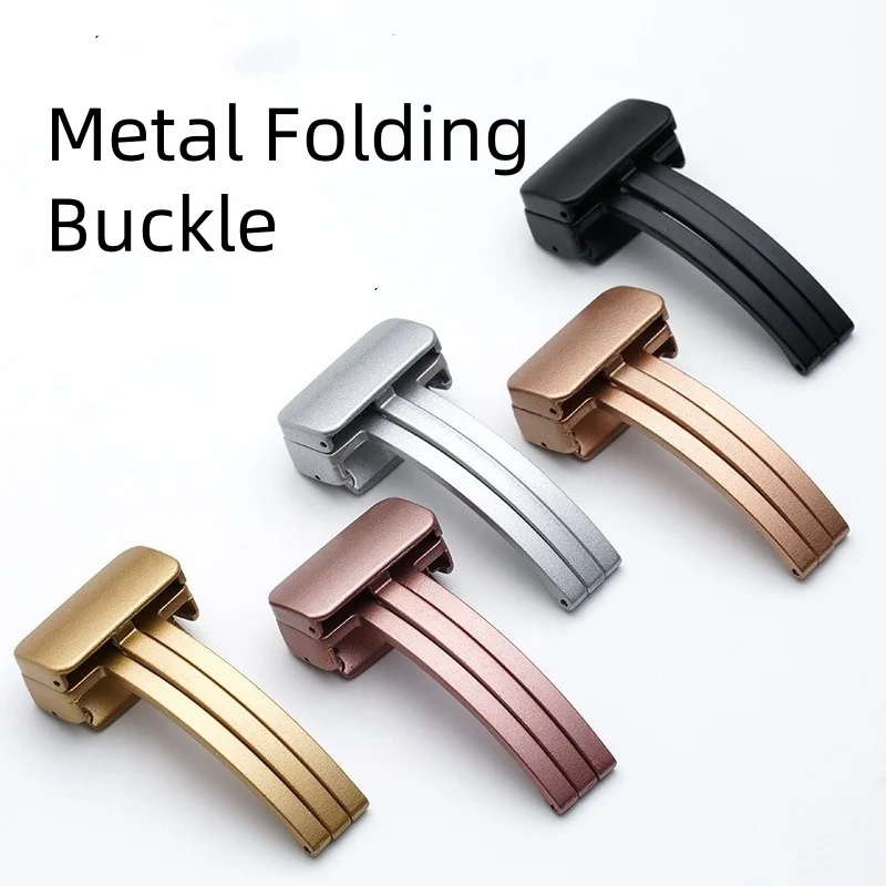 14mm 16mm 18mm 20mm 22mm Metal Folding Watch Buckle Clasp for Universal Silicone Leather Watchbands Strap Metal Clasp Accessory watch buckle clasp watch buckle