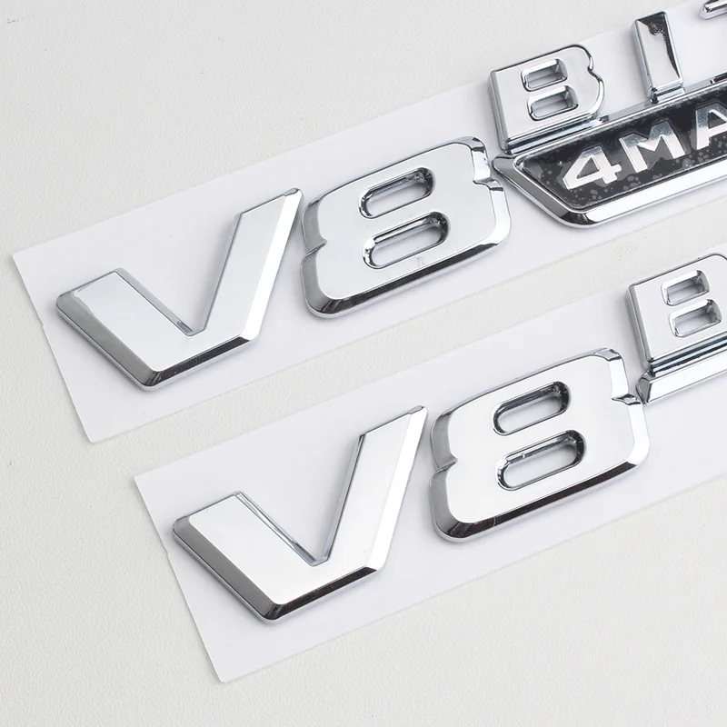 2pc ABS Car Fender Side Badge Sticker Logo V8 BITURBO 4MATIC Emblem For Mercedes E63S AMG S63 W212 W213 W221 W222 Accessories