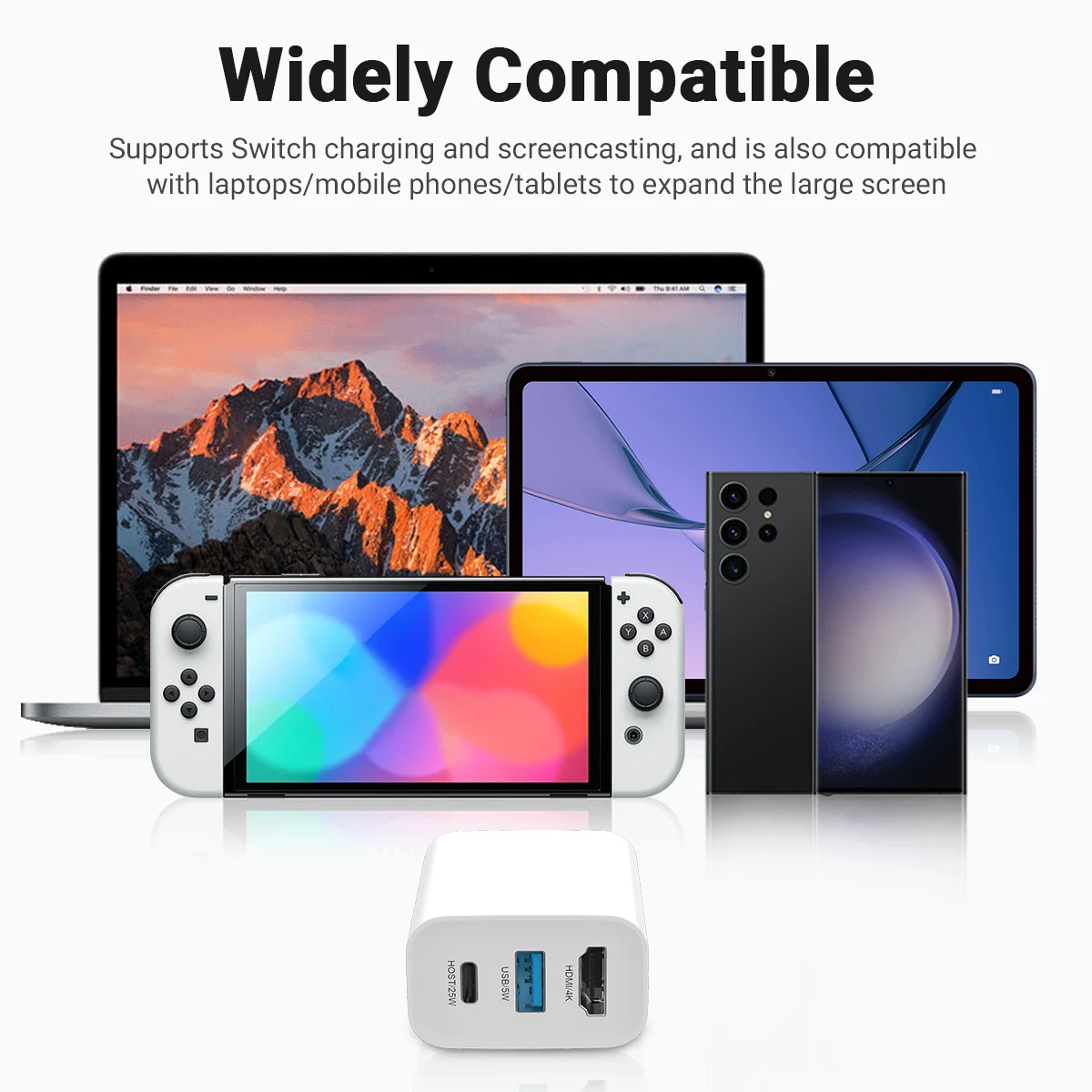 Gopala 30W Switch Dock Charger Portable TV Docking Station 4K@30Hz HDMI USB3.1 PD USB-C Fast Charging For Switch OLED