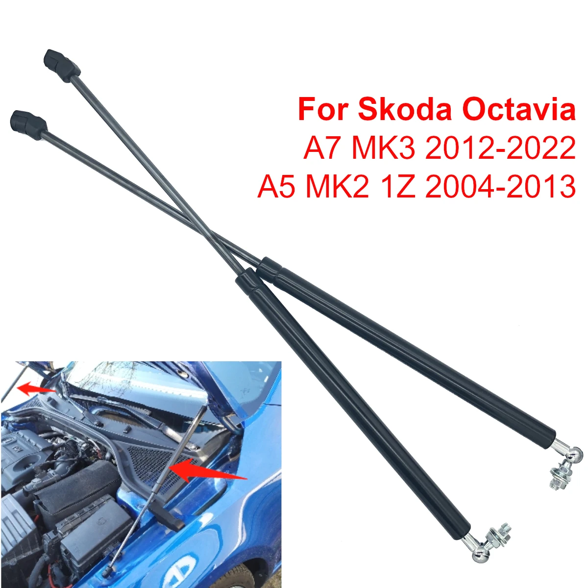 Front Hood Gas Strut Lift Damper Shocks Support Bars for Skoda