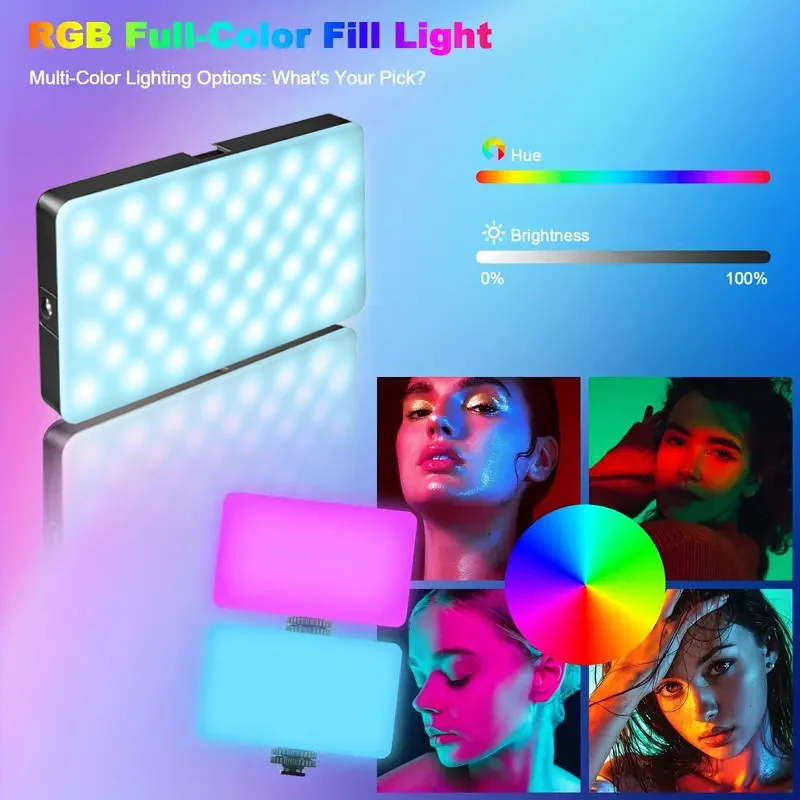 RGB-Videolichtstab, farbiger LED-Fotografie-Lichtstab mit Stativ für Videoaufnahmen, Live-Streaming, Party-Fülllicht