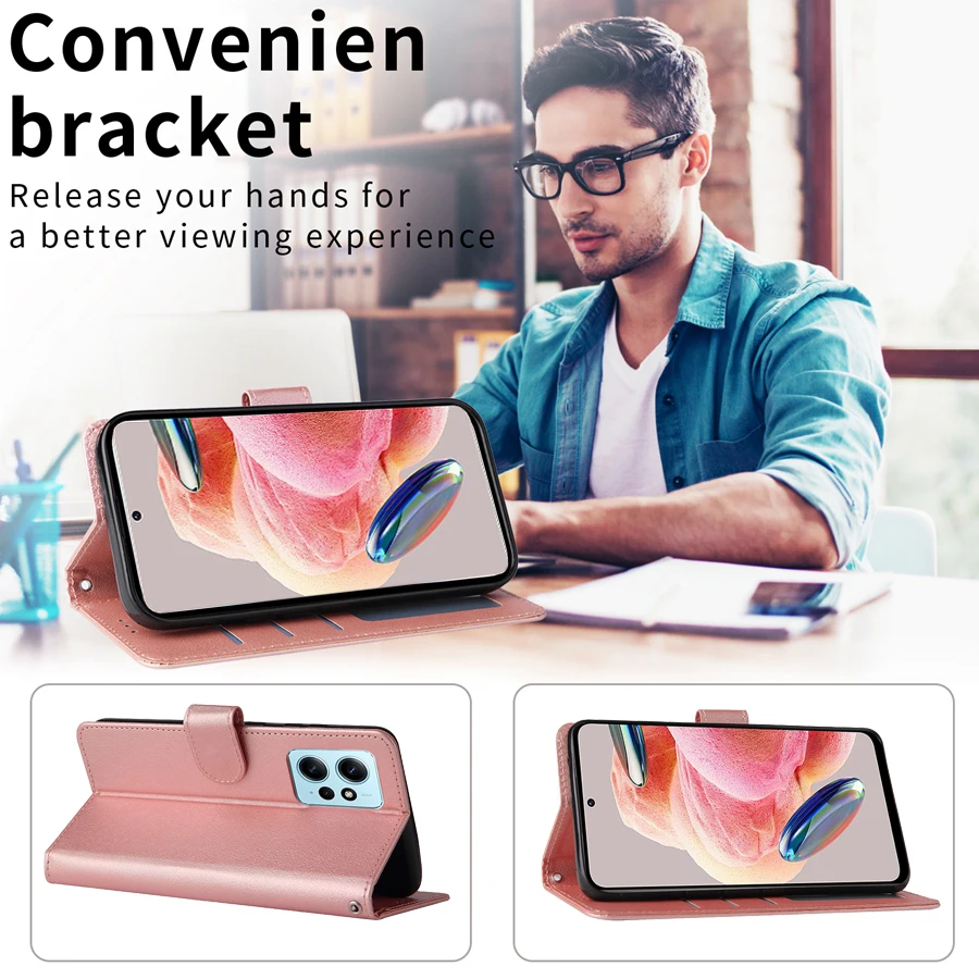 Leather Wallet Case with Card Slot & Magnetic Stand Feature