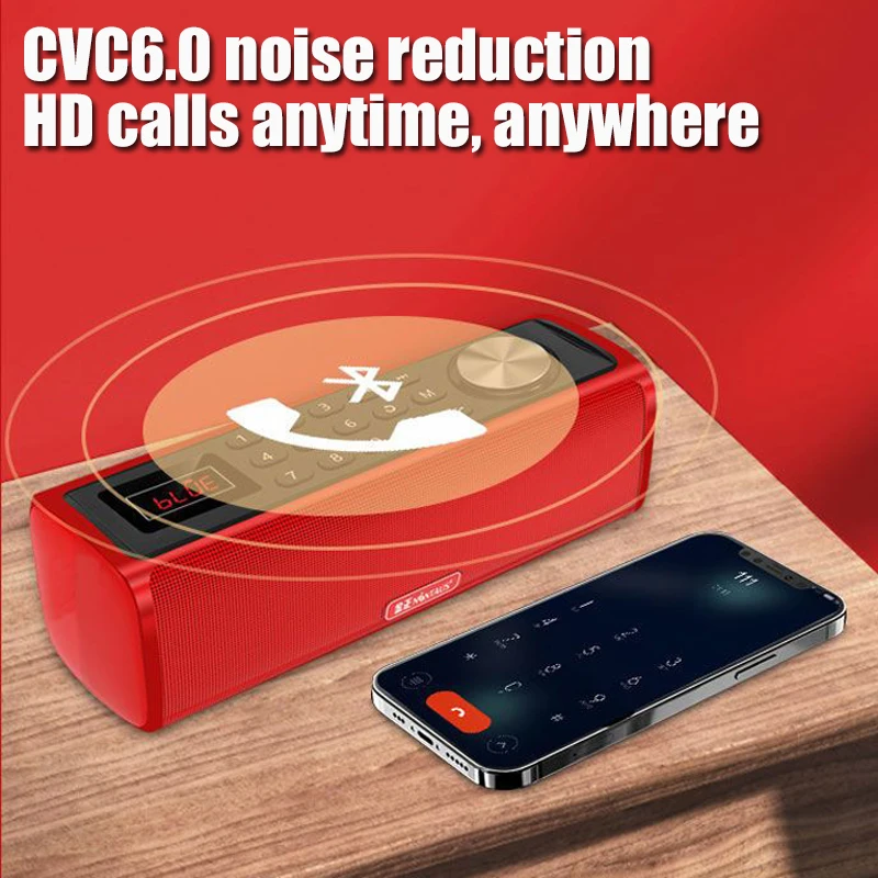 MIni Portable FM Radio Handheld 10W Bluetooth Speaker TF Card USB Music Player Support CVC Noise Reduction Calling/Recording