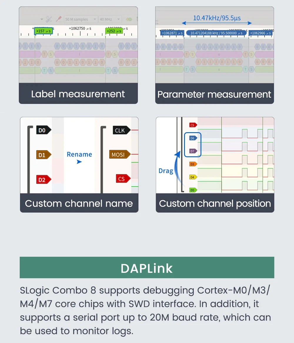 Sipeed SLogic Combo 8 SLogic Analyzer DAPLink CKLink Debugger Tool Debug Serial