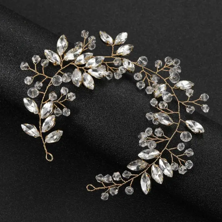 Elegante volle Perle Gold Haarbänder Stirnband Haarschmuck Ornamente Kopfbedeckung Hoop für Frauen Mädchen Kinder Geburtstagsgeschenk – Detail 6