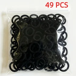 50 - Pack Durable Black Hair Ties - High Elastic, Dirt Resistant, Everyday Ponytail Holders - XXS (Black 50Set)