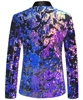 Shiny Purple Sequins Velvet Suit Jacket Men One Button Slim Fit Dress Blazers Mens Wedding Groom Party Stage Prom Blazer Homme 3