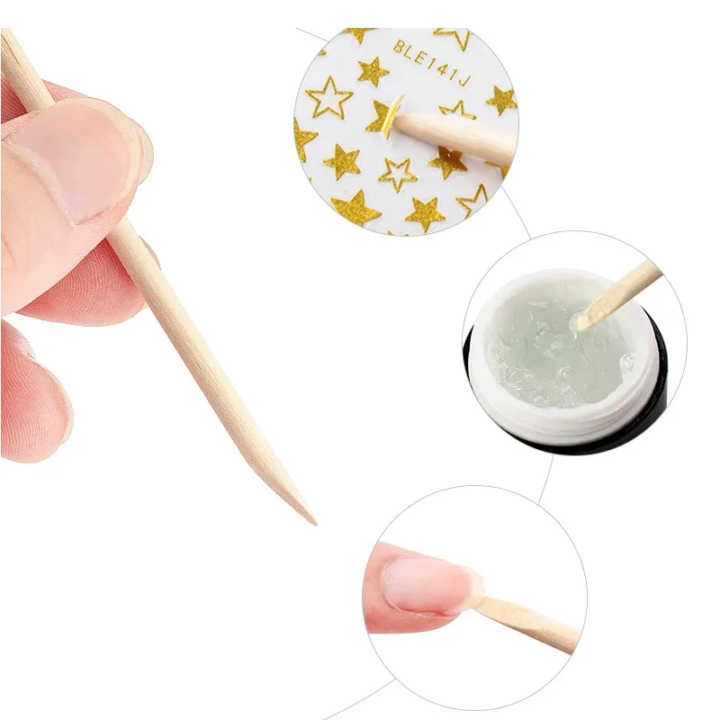 Manicure Pedicure Tools 50/100/200/300pc/Set For Nail Different Sizes Orange Wood Sticks Cuticle Pusher Remove