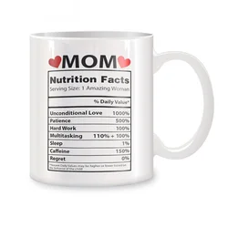 World's Best Mom Novelty Coffee Mug - Mother's Day Gift from Daughter, 11 oz Ceramic Tea Cup, White - 301 - 400ml (WHITE)
