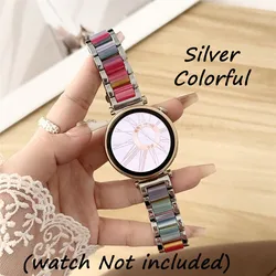 Colorful Resin and Metal Watch Band Strap - Universal Wristband Bracelet - 18mm (Silver Colorful)