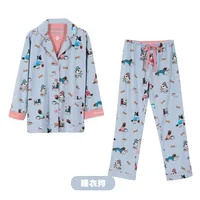 2024 New Pajamas Suit Cotton 2 Piece Set Women Print Cartoon Nightwear Long Sleeve Trousers Set Autumn Loungewear Home Clothes - Image 3