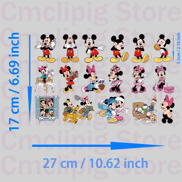 Mickey Mouse Patch Minnie Mouse Thermo-stickers for DIY Sewing