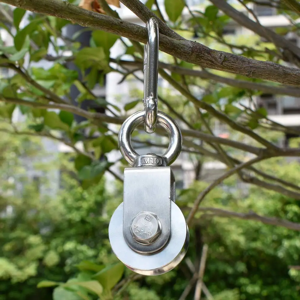 Pulley Wheel Stainless Steel Duplex Bearing Super-Silent Detachable 360 Degree Rotation Pulley System Gym Loading 500KG 5