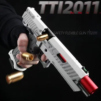 Automatic Continuous Shell Ejection 2011 Pistol Decompression Radish Gun Empty Hanging Revolver Toy Gun Boys Gift 1