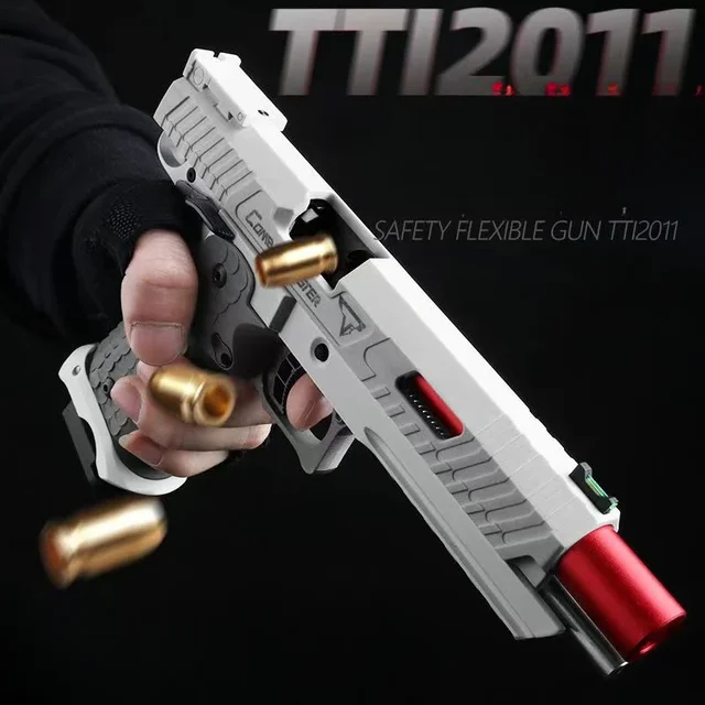 Automatic Continuous Shell Ejection 2011 Pistol Decompression Radish Gun Empty Hanging Revolver Toy Gun Boys Gift 1