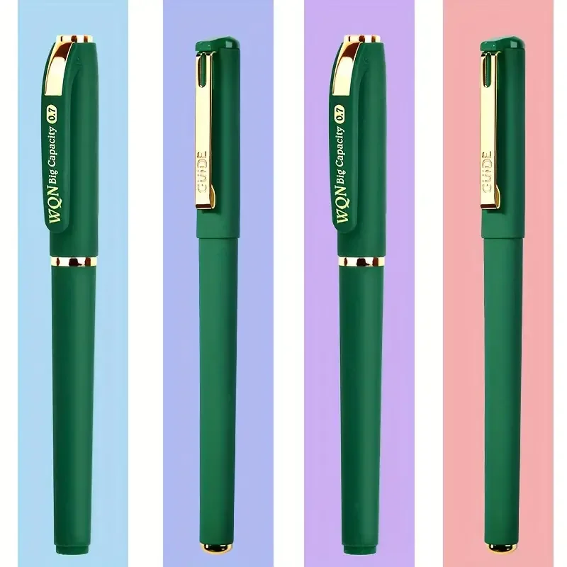 1pc/3pcs Green Ink Gel Pen, 1.0mm,for Writing, Large Capacity Refill, Office Supplies Back To Sochool Stationery 5