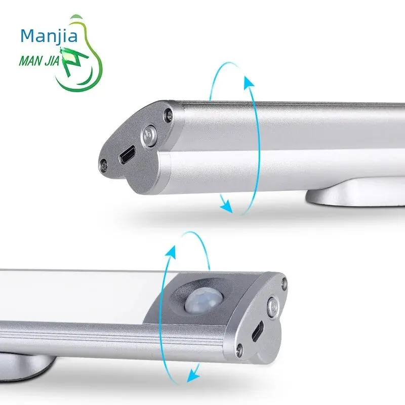 휴대용 LED 캐비닛 조명, 강력한 자석 흡수, 와이어링 없음, USB 충전 조명 제어, 바디 센싱, 에너지 절약 침실 램프