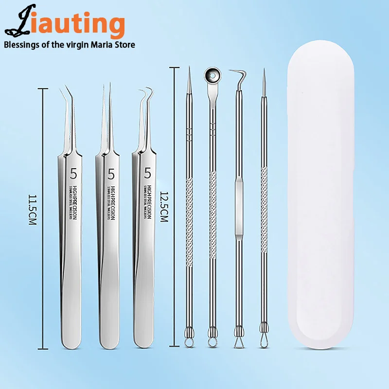 Ultra-Fine Cell Pimples Blackhead Stainless Steel Clip Tweezers Beauty Salon Special Scraping Closing Artifact Acne Needle Tool 2