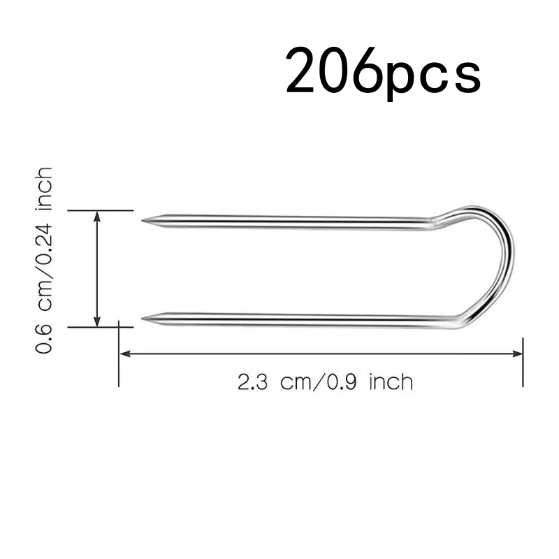 206개 U자형 리스핀, 부식 방지 금속, 밀짚 리스, 가지 및 DIY 장