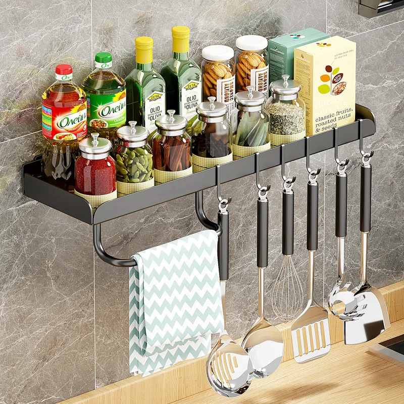 ML-Stainless-Steel-Kitchen-Shelf-Wall-Mounted-Spice-Rack-With-Towel-Rod ...
