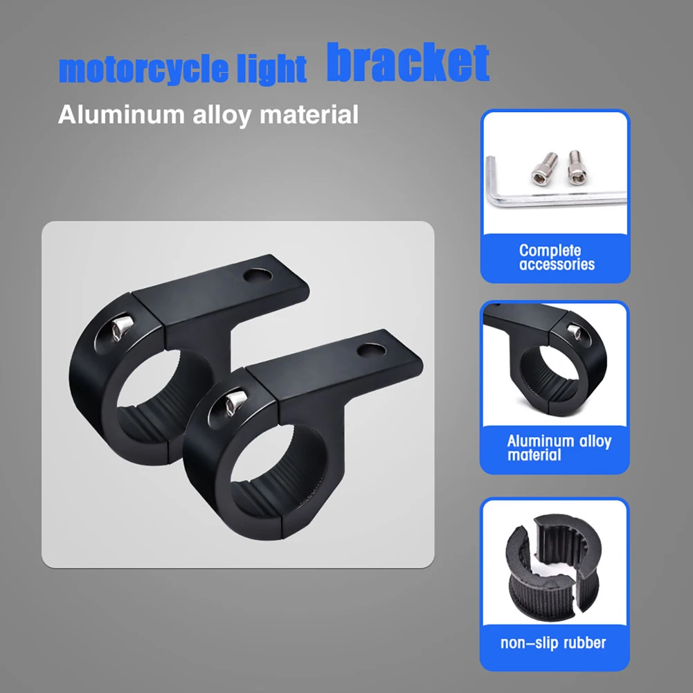 

2Pcs LT01 Motorcycle LED Headlight Clamps Brackets Universal Driving Fog Lights Work Auxiliary Lights Tube Clamp Mounting Holder