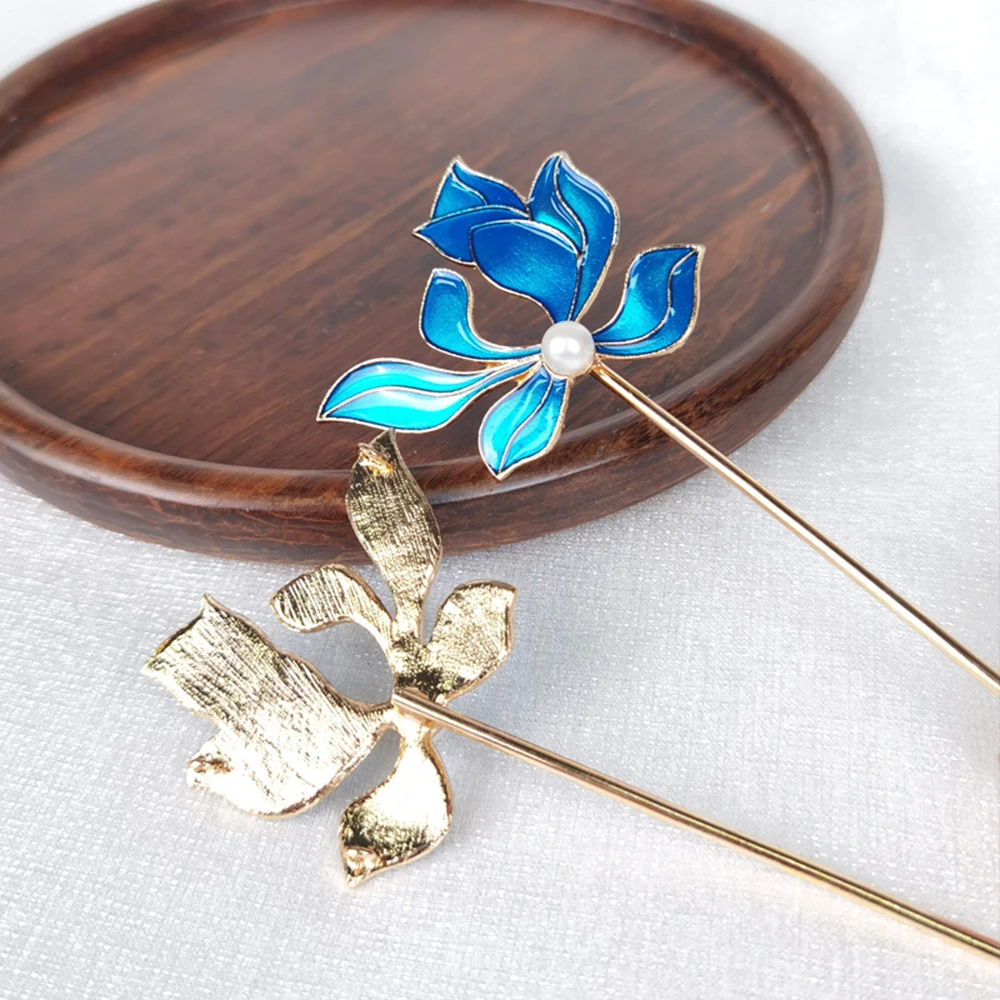 

Женские винтажные палочки для еды, роскошные шиньон с орхидеями и зубцами, Заколки для женщин, девушек и парикмахерских салонов