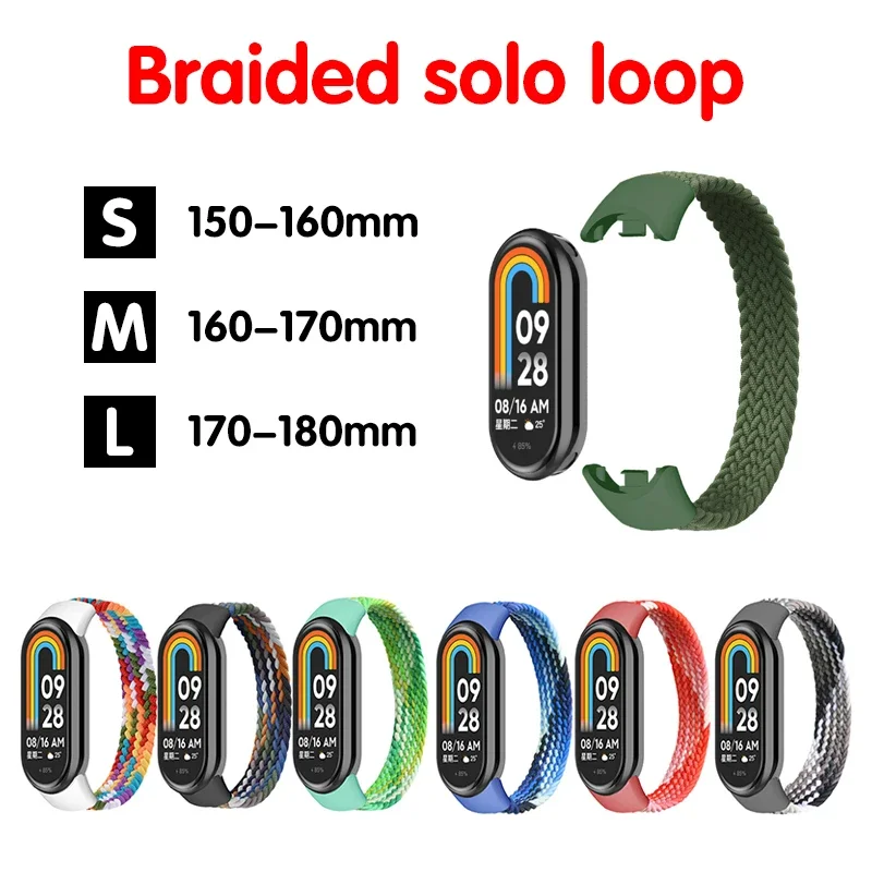 Nylon Braided Solo Loop Strap Bracelet for Fitness Tracker Wristbands