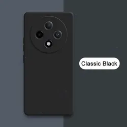 Square Liquid Silicone Soft Cellphone Case - Durable Double Liner Protective Cover for OPPO F27 Pro 5G (Classic Black)