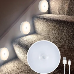 Nouvelle Recharge Veilleuse LED Capteur Infrarouge PIR lumière USB 5V Armoire Placard Lumineuse Lampe Murale pour la Maison Chambre À Coucher Couloir 