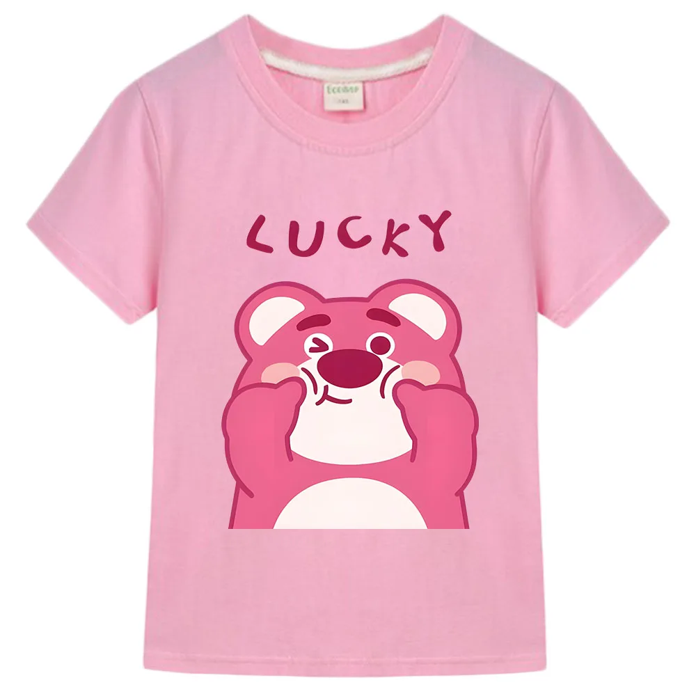 

Strawberry Bear Printing KidsT-Shirt Cute Girls/Boys Teenager Summer Short Sleeve Tops Fashion Children Casual Clothing Kawaii