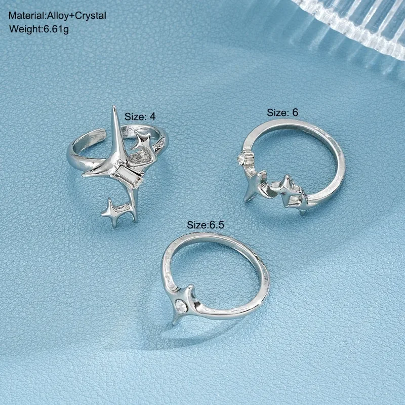 Metal Zirconia Mansard Open Geometric Ring Women's Exaggerated Glamour Ring Banquet Jewelry Accessories 3