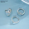Metal Zirconia Mansard Open Geometric Ring Women's Exaggerated Glamour Ring Banquet Jewelry Accessories 3