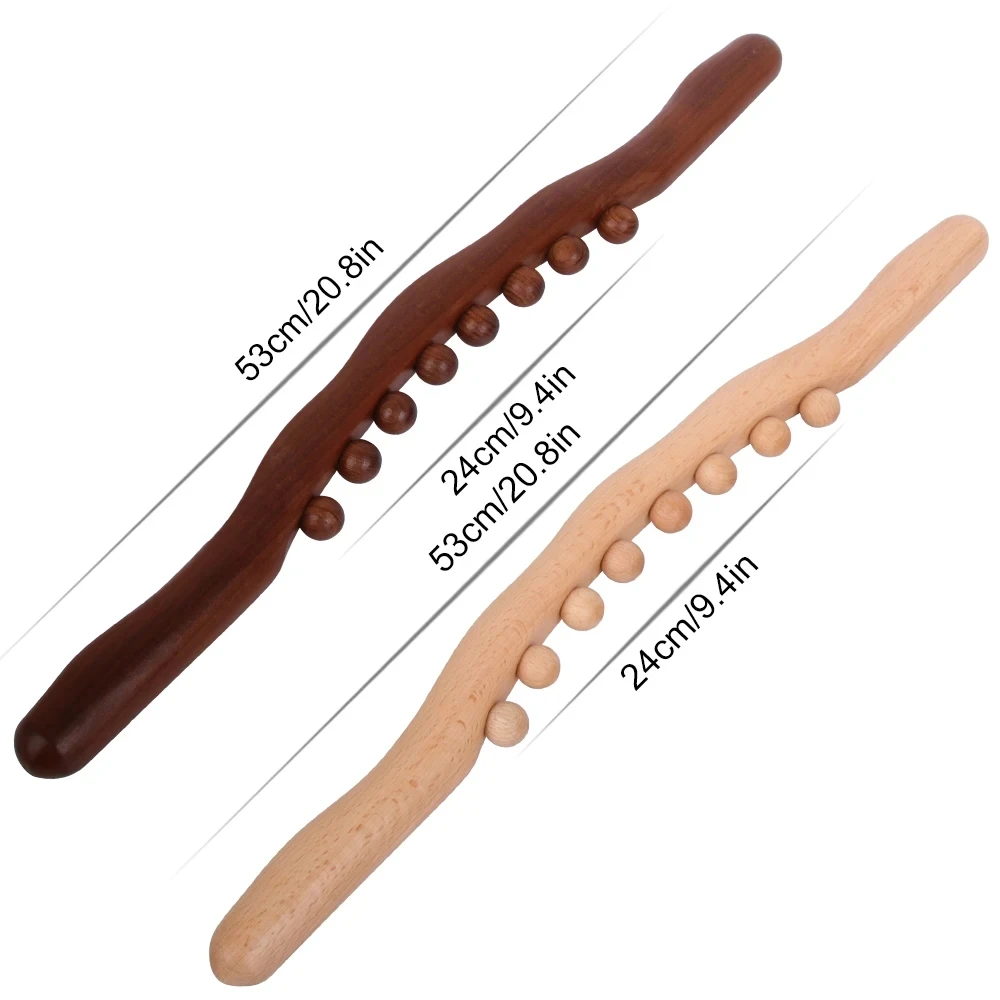 Wooden GuaSha Stick Lymphatic Drainage Massager Fat Burner Meridian Cellulite Scraper Body Slimming Neck Back Relax Therapy Tool