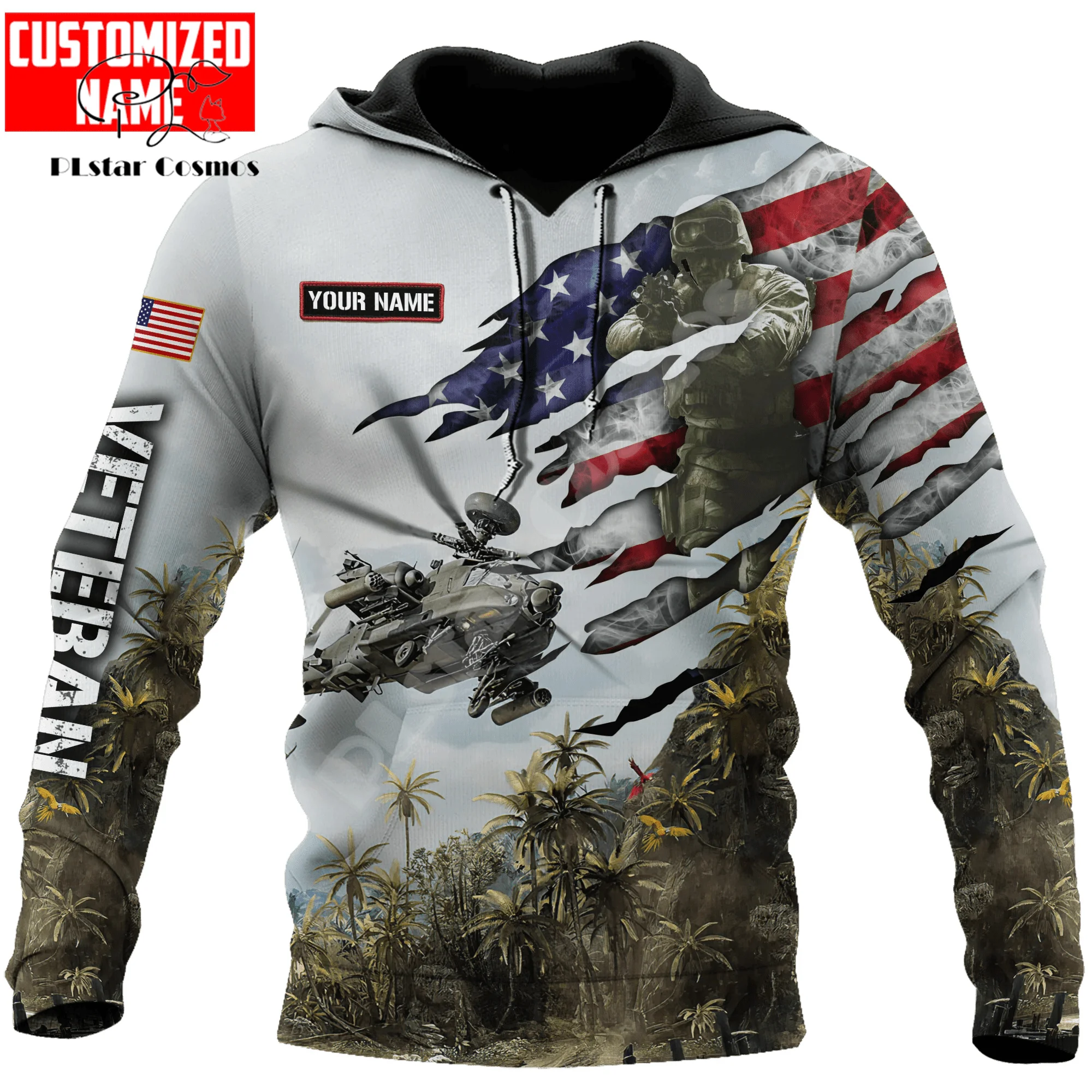 

Custom Name Army Military Veteran Soldier Camo Eagle Long Sleeves Tracksuit 3DPrint Pullover Streetwear Casual Jacket Hoodies 13